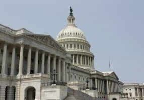 U.S. Capitol Building against a pale blue sky